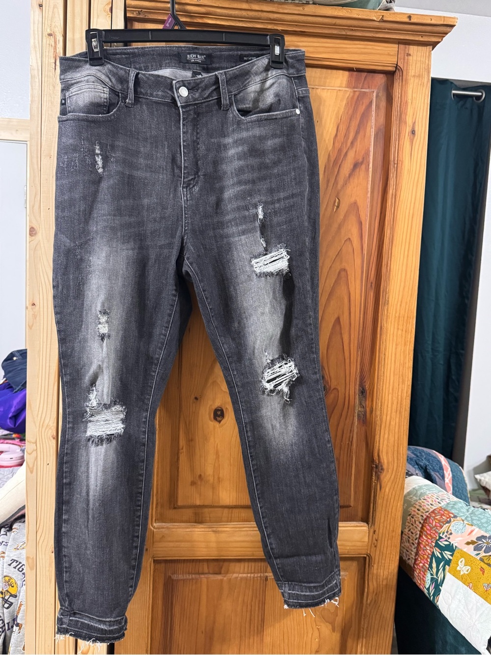 Judy Blue Distressed Washed Black Jeggings